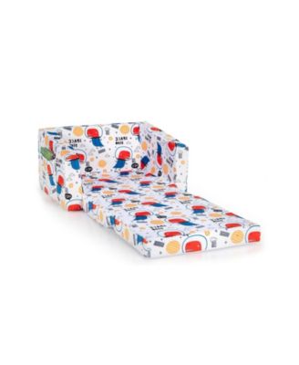 2-in-1 Convertible Kids Sofa with Velvet Fabric