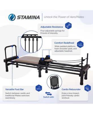Stamina AeroPilates Reformer Whole Body Resistance Pilates Workout Board Machine