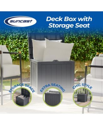 22 Gallon Outdoor Patio Small Deck Box with Storage Seat, Cyberspace