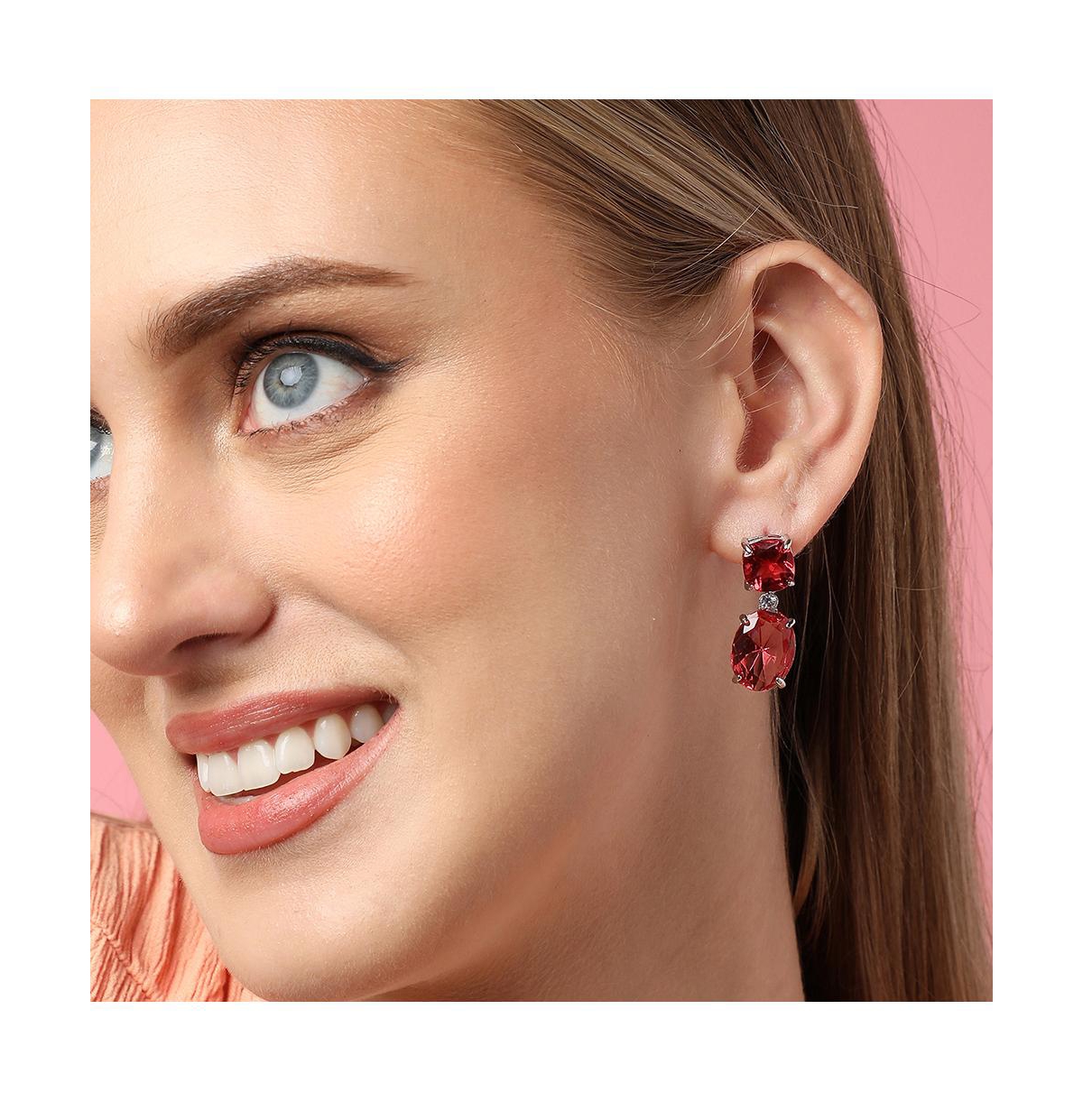 Sohi Lady Drop Earrings In Red