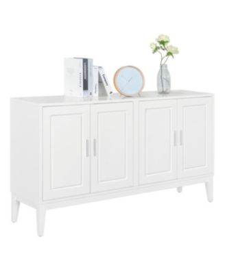 Streamdale White 4-Door Sideboard Cabinet with Adjustable Shelf