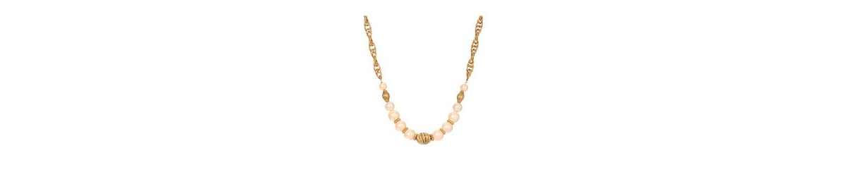 2028 FAUX CULTIVATED PEARL TWISTED CHAIN NECKLACE