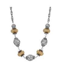 Two-Tone Filigree Bead Collar Necklace