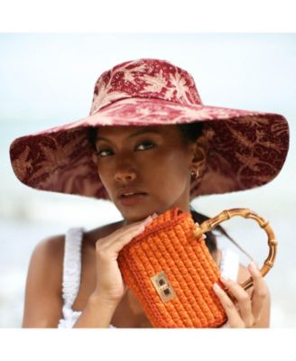 Kusuma Chinoiserie Batik Hat In Maroon Red