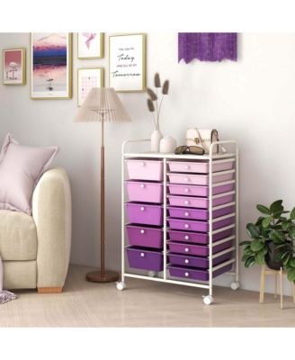 15-Drawer Rolling Storage Cart for Tools, Scrapbook Paper, Office and School Organization