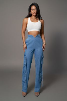 Women's Medium Wash Jacinda Denim Utility Pants