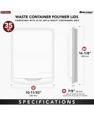 35 qt. Trash Can Replacement Lid, Gray (Lid Only), RV-35-LID-13-1-40