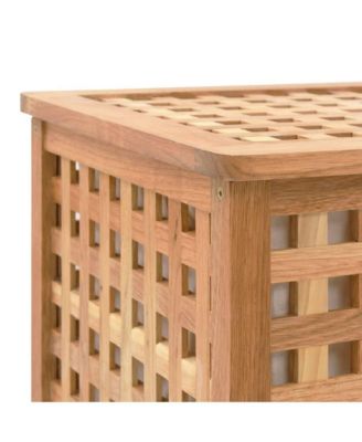 Laundry Chest 30.5&amp;quot;x14.8&amp;quot;x18.3&amp;quot; Solid Wood Walnut