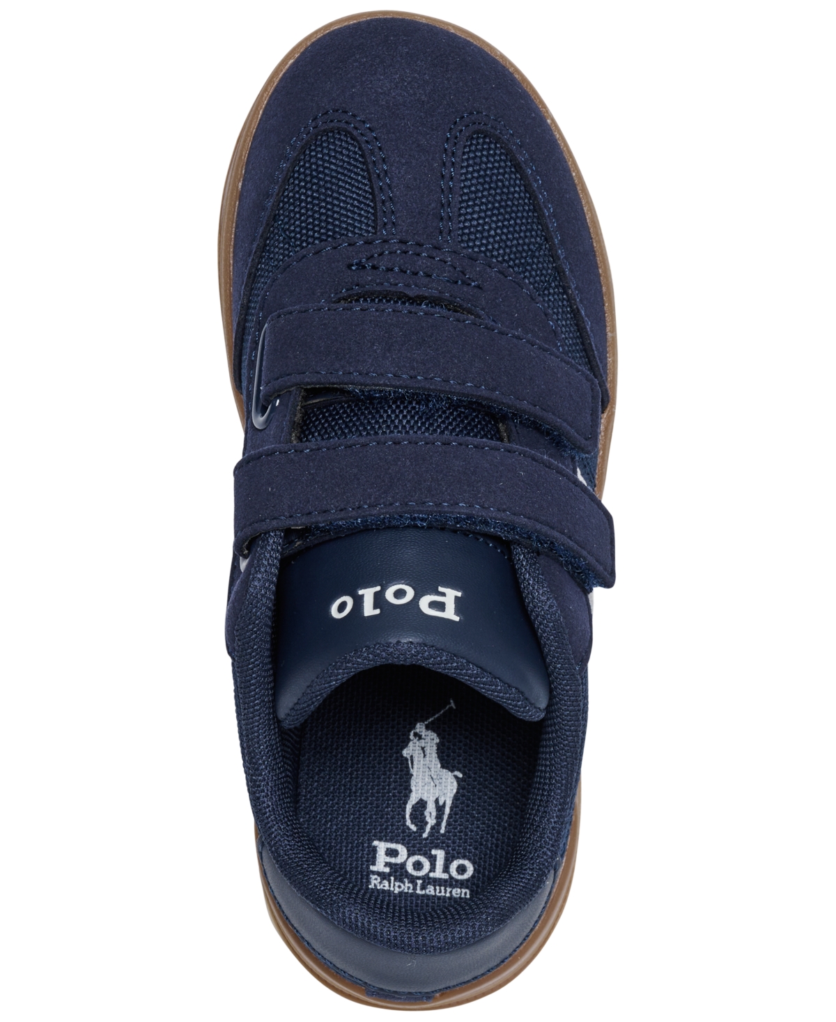 Polo Ralph Lauren Toddler Kids Heritage Court Iii T-toe Fastening Strap Casual Sneakers From Finish Line In Navy,white