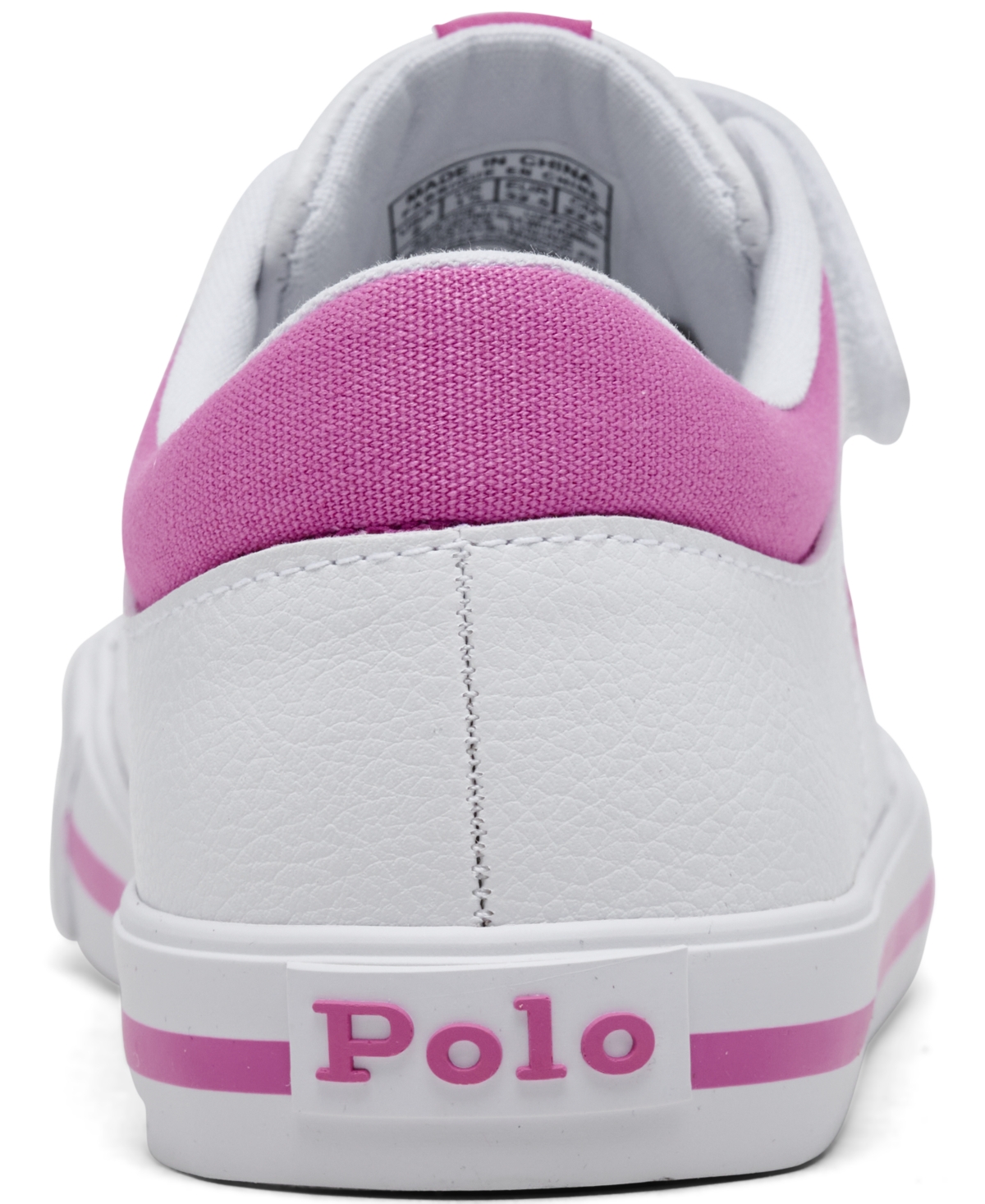 Polo Ralph Lauren Big Girls Elmwood Casual Sneakers From Finish Line In White,pink