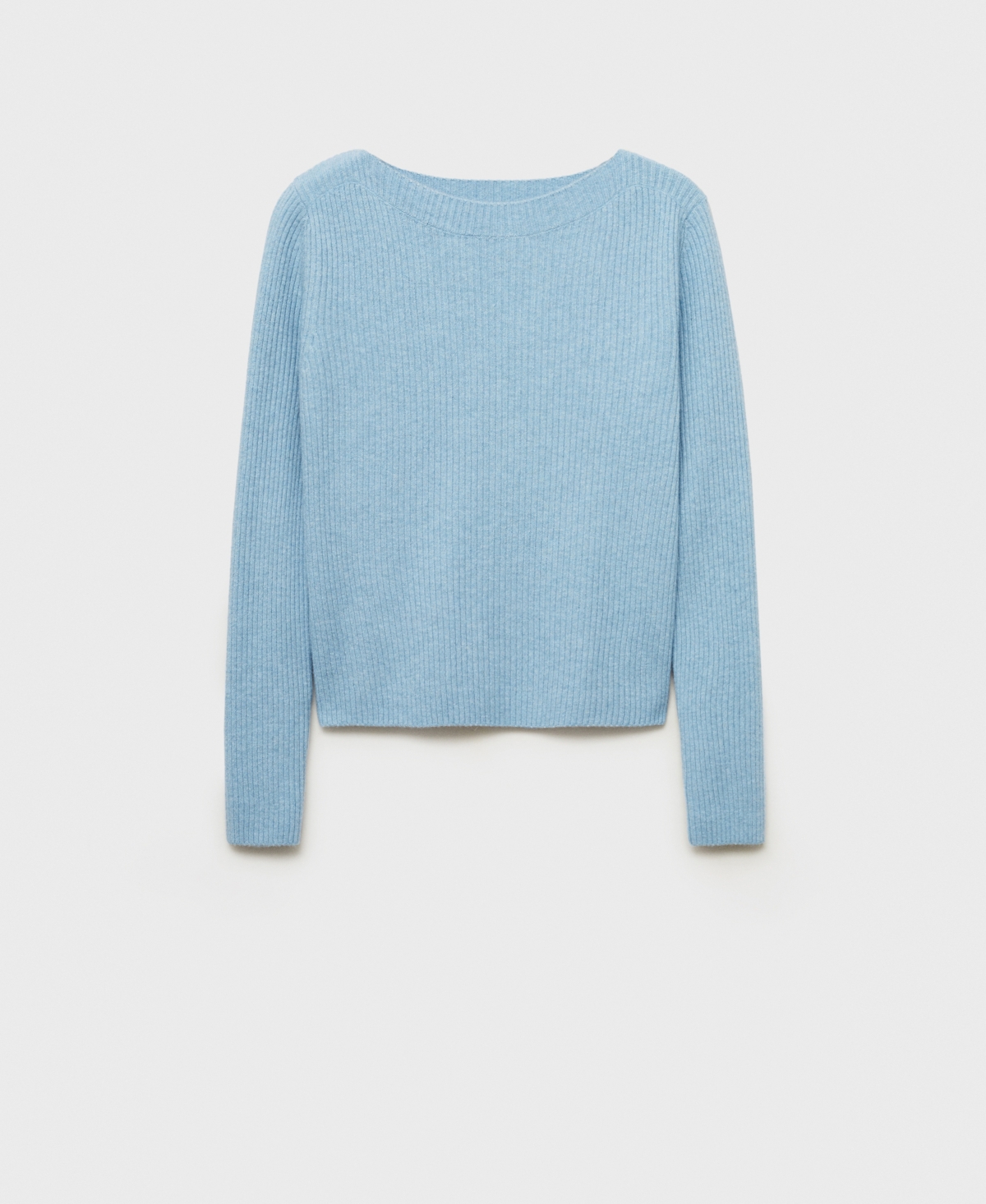 Shop Mango Women's Boat Neck Ribbed Sweater In Sky Blue