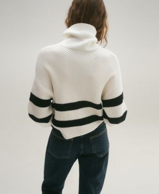 Women's Striped Ribbed-Knit Sweater