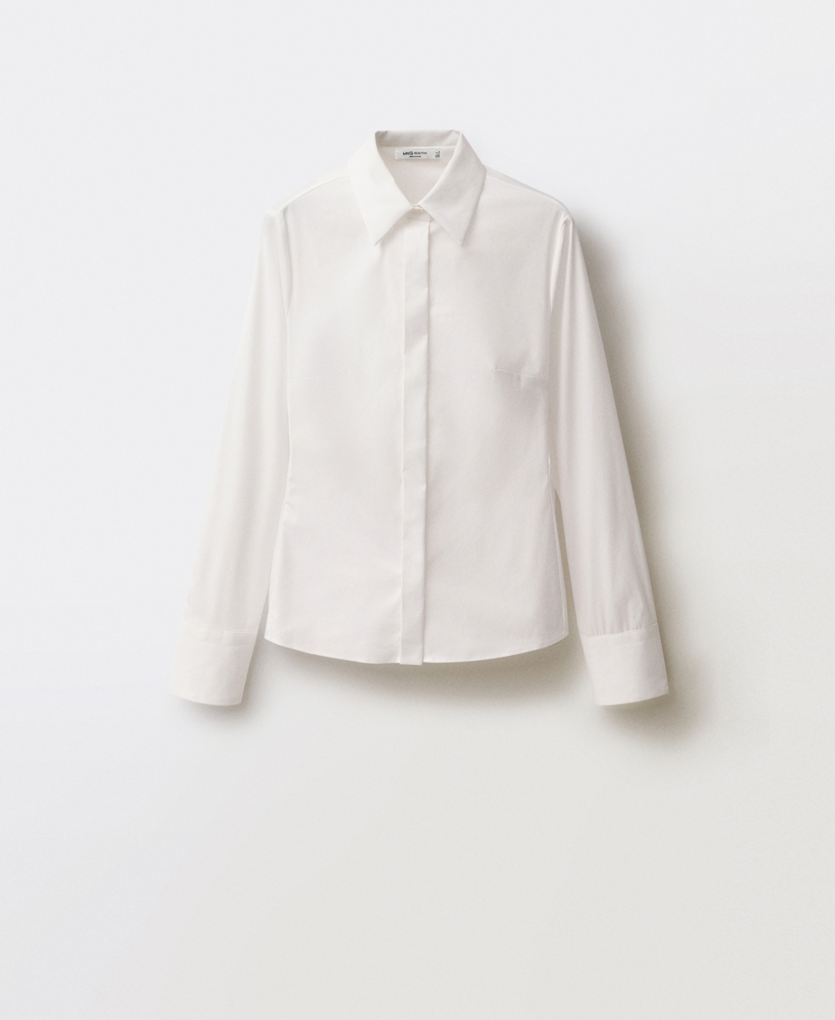 Mango Essential Stretch Poplin Button-up Shirt In Off White