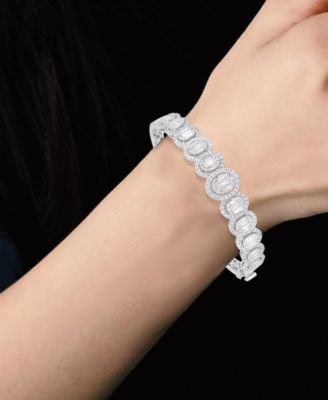 Diamond Cluster Bangle Bracelet (2-1/2 ct. t.w.) in 14k White Gold