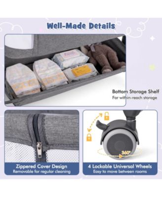 Baby Bassinet Bedside Sleeper with 6-Level Adjustable Height