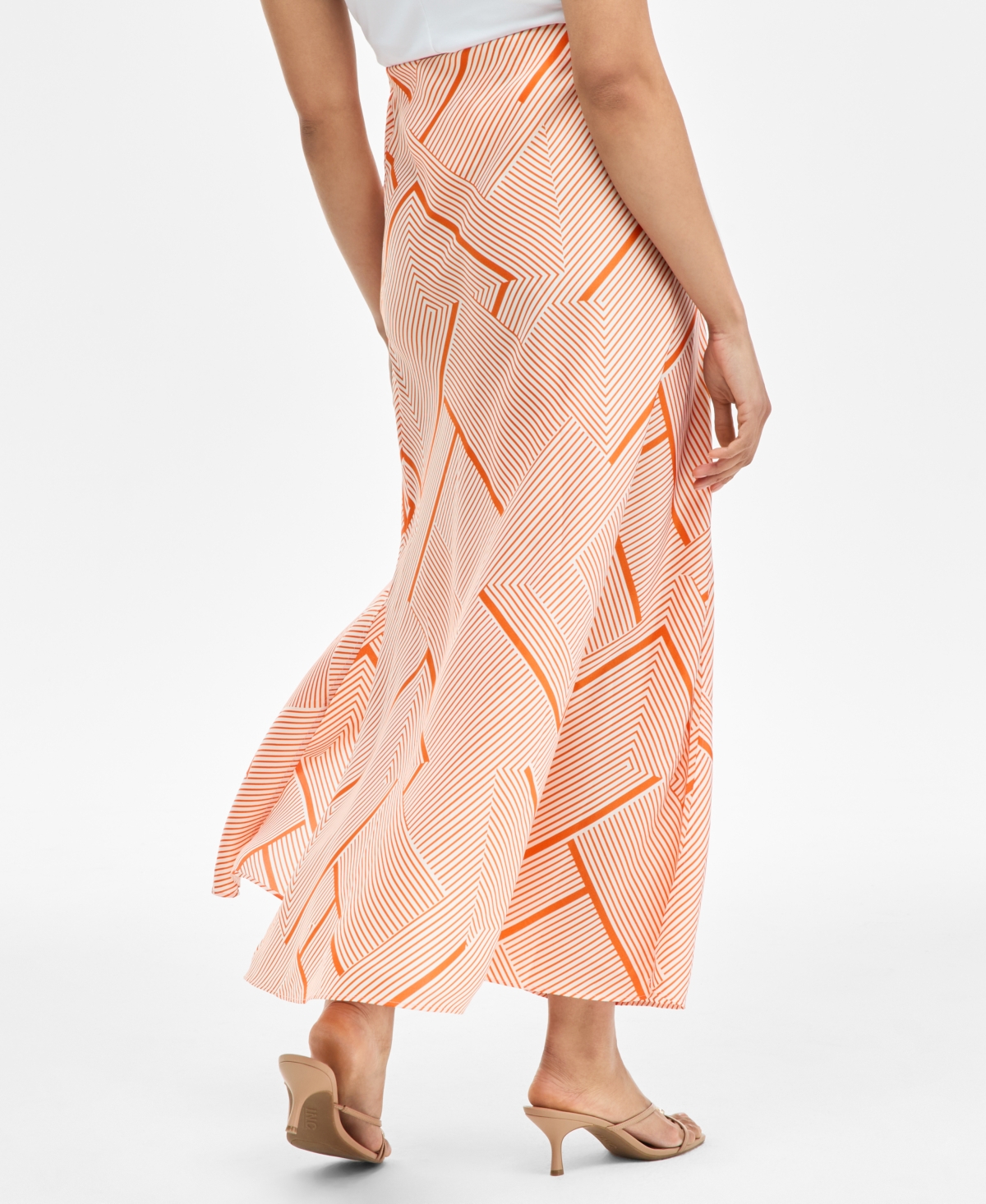 Inc International Concepts Women's Printed Midi Skirt, Exclusively At Macy's In Pink