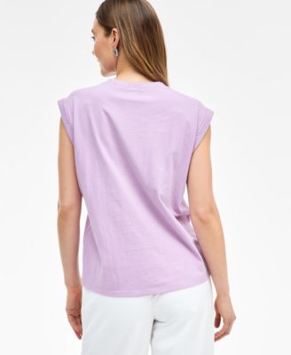Women's Embellished Cotton Top, Created for Macy's