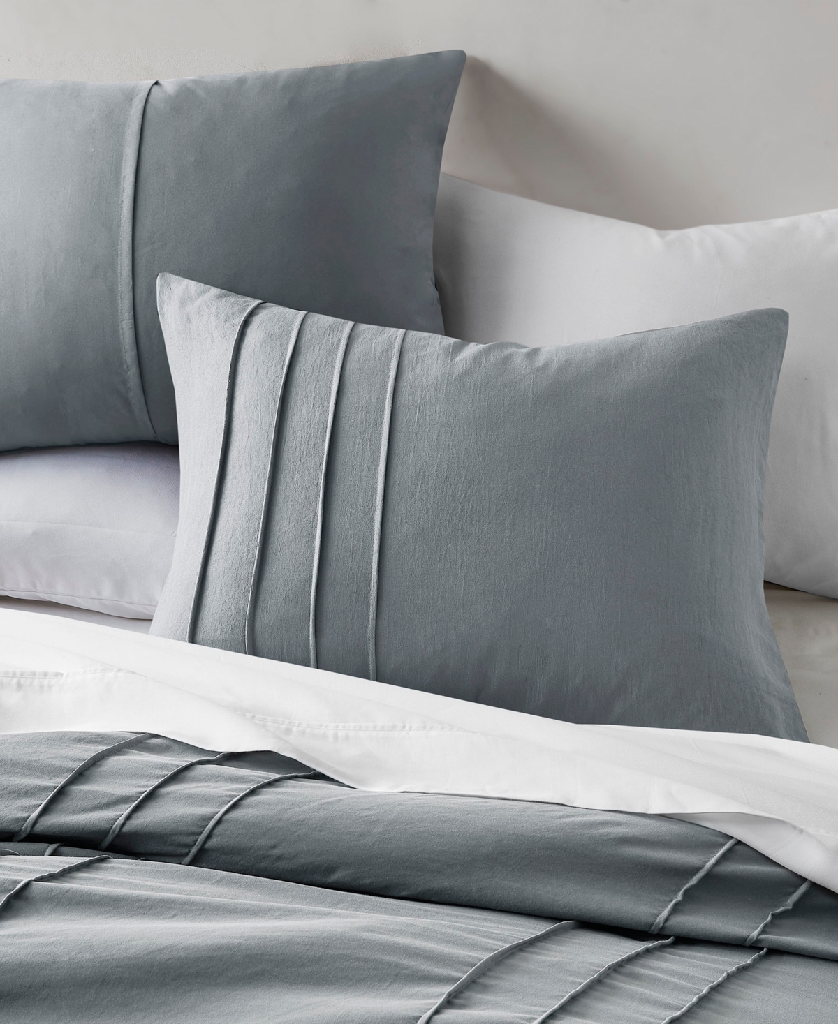 510 Design Porter Pleated 3-pc. Comforter Set, California King In Blue,gray