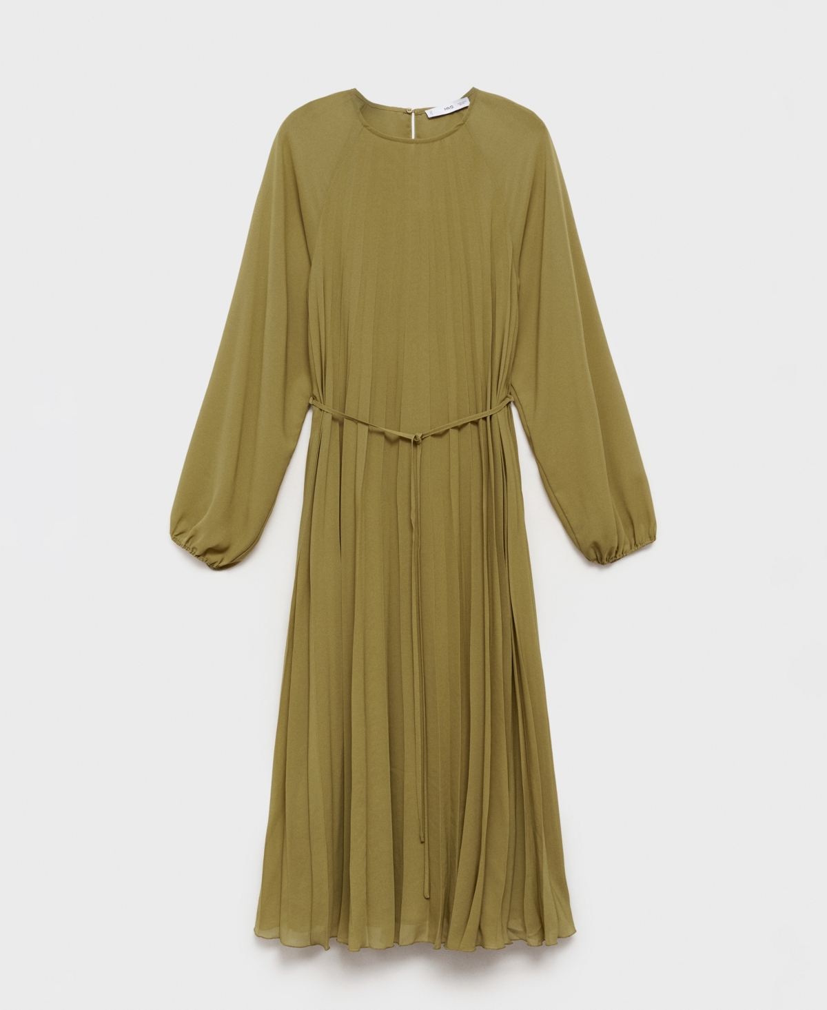 MANGO WOMEN'S BOW BELT PLEATED DRESS