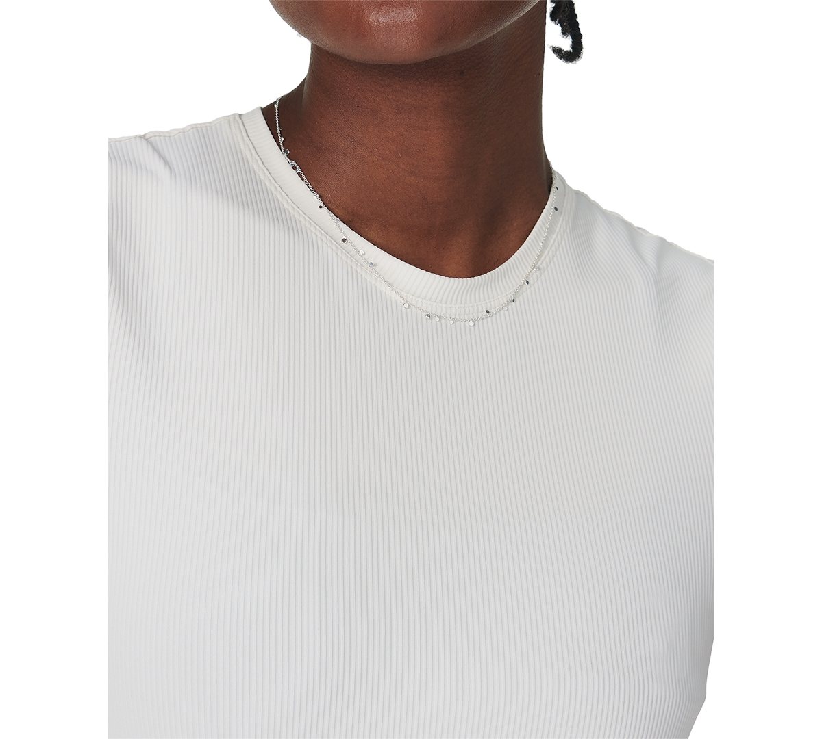Sweaty Betty Explorer Sculpt Rib Performance T-shirt In Lily White