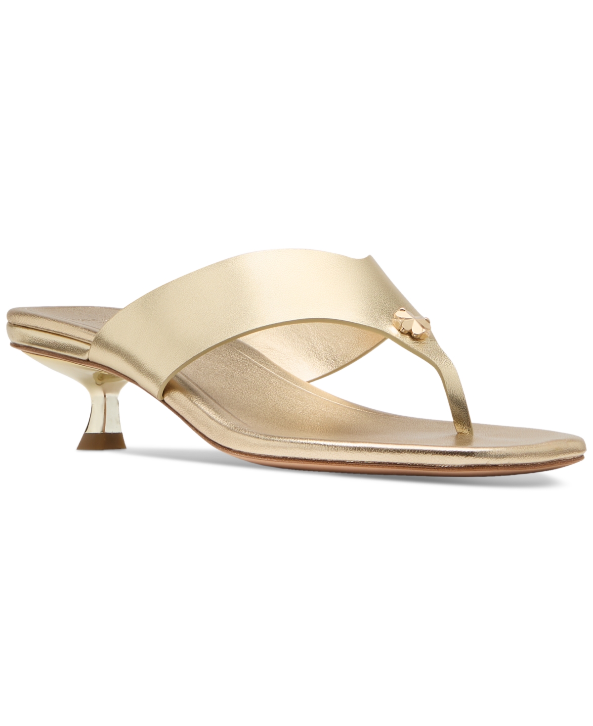 Kate Spade Spade Flower Kitten Heel Sandals In Pale Gold