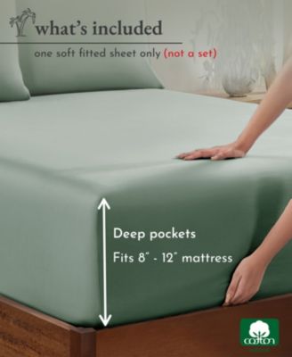 Deep Pocket Twin XL Fitted Sheet Only - Soft 100% Cotton Sateen