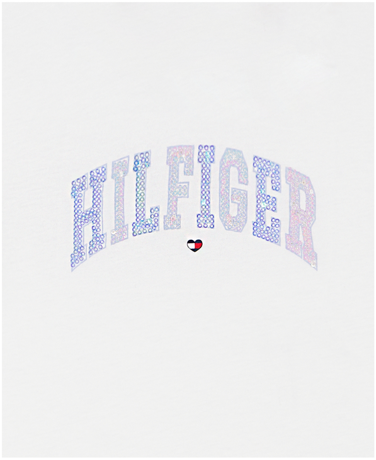 Shop Tommy Hilfiger Big Girls Arched Sequin Boxy Short Sleeve T-shirt In White