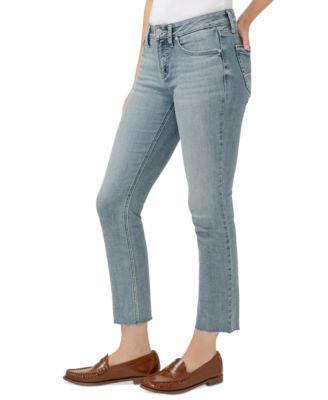 Women's Suki Mid-Rise Curvy-Fit Straight-Leg Cropped Denim Jeans