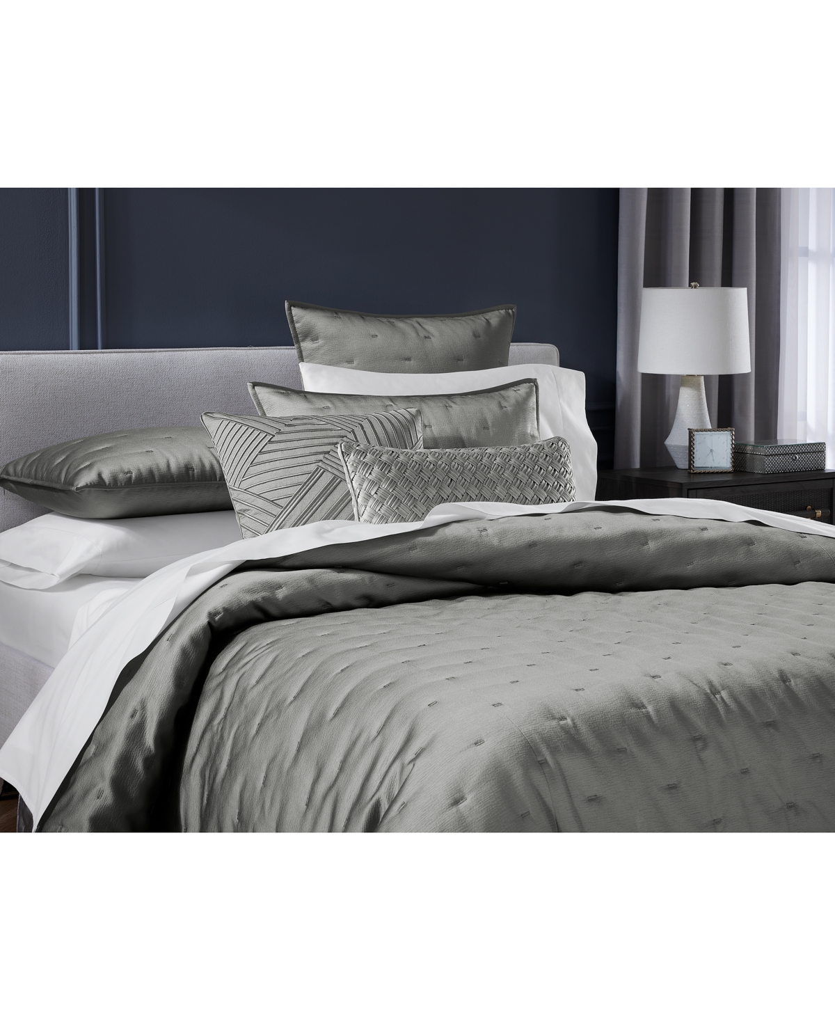 Hotel Collection Basketweave Decorative Pillow, 12" X 24", Exclusively At Macy's In Charcoal