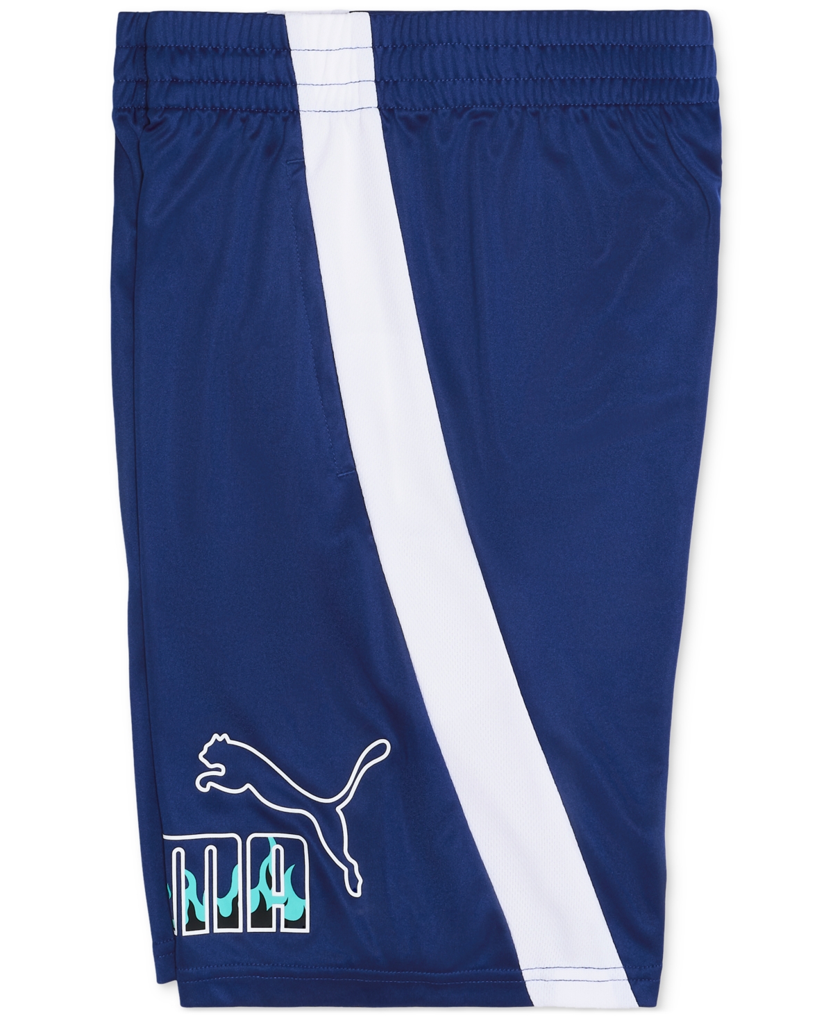 Puma Big Boys Logo Graphic Shorts In Vivid Blue