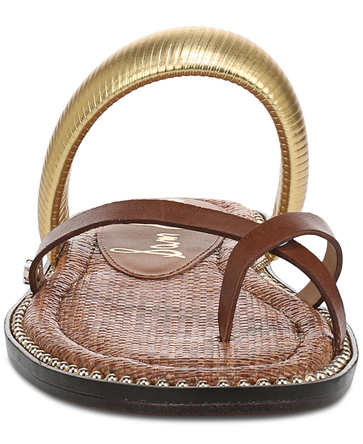 Sam Edelman Tillie Strappy Slide Sandal Cognac Leather In Rich Cognac