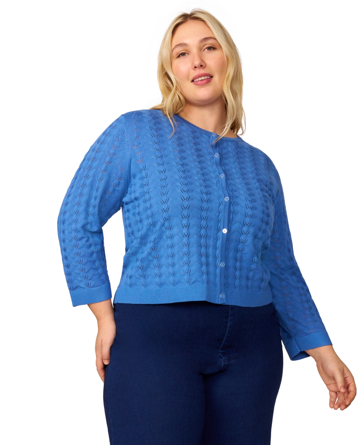 Melissa Paige Plus Size Button-down Sweater, Exclusively At Macy's In Riverside