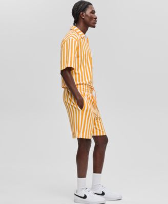 Men's Vertical Stripe Terry Shorts, Exclusively at Macy's
