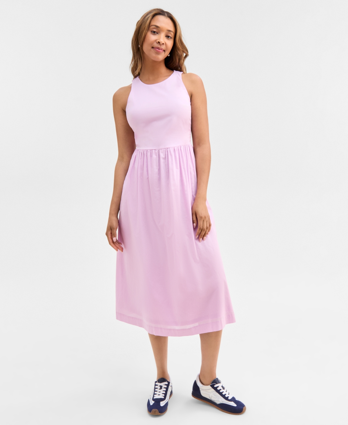 Women's Sleeveless Tank Midi Dress, Created for Macy's - Deep Black
