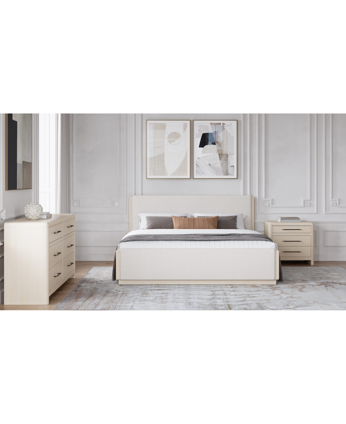 Macy's Wallen 3-pc. Set (full Bed, Dresser & Nightstand) In White