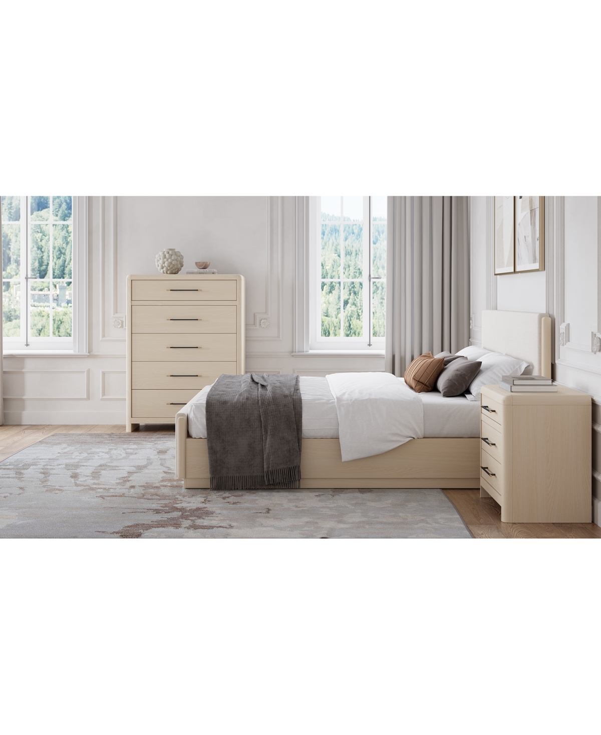 Macy's Wallen 3-pc. Set (full Bed, Dresser & Nightstand) In White