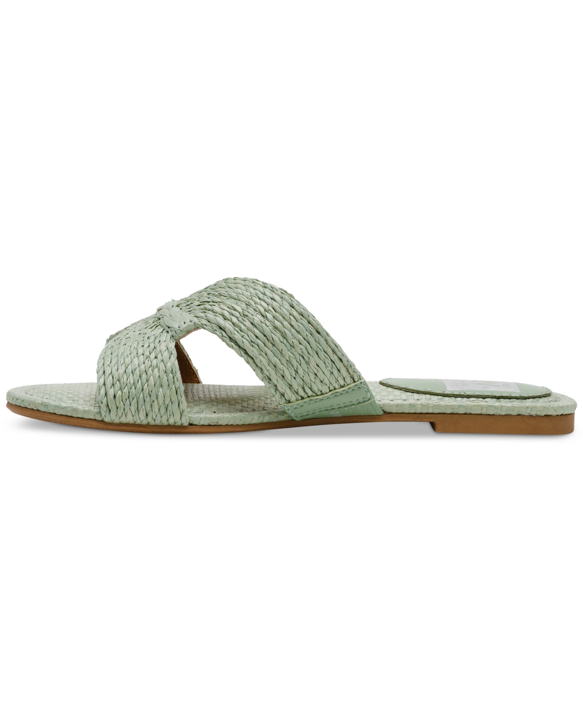 Dv Dolce Vita Women's Geeya Raffia Criss Cross Strap Flat Slide Sandals In Sage Raffia
