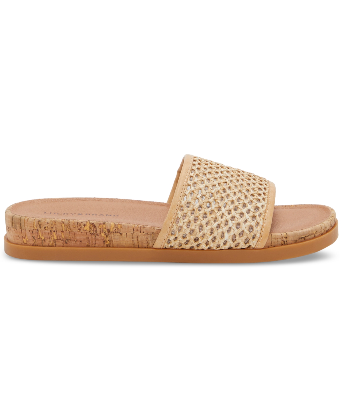 LUCKY BRAND WOMEN'S DYLINA CORK PLATFORM SLIDE SANDALS 