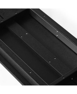 6-Piece Outdoor HDPE Rectangular Patio Dining Table Set with Bench