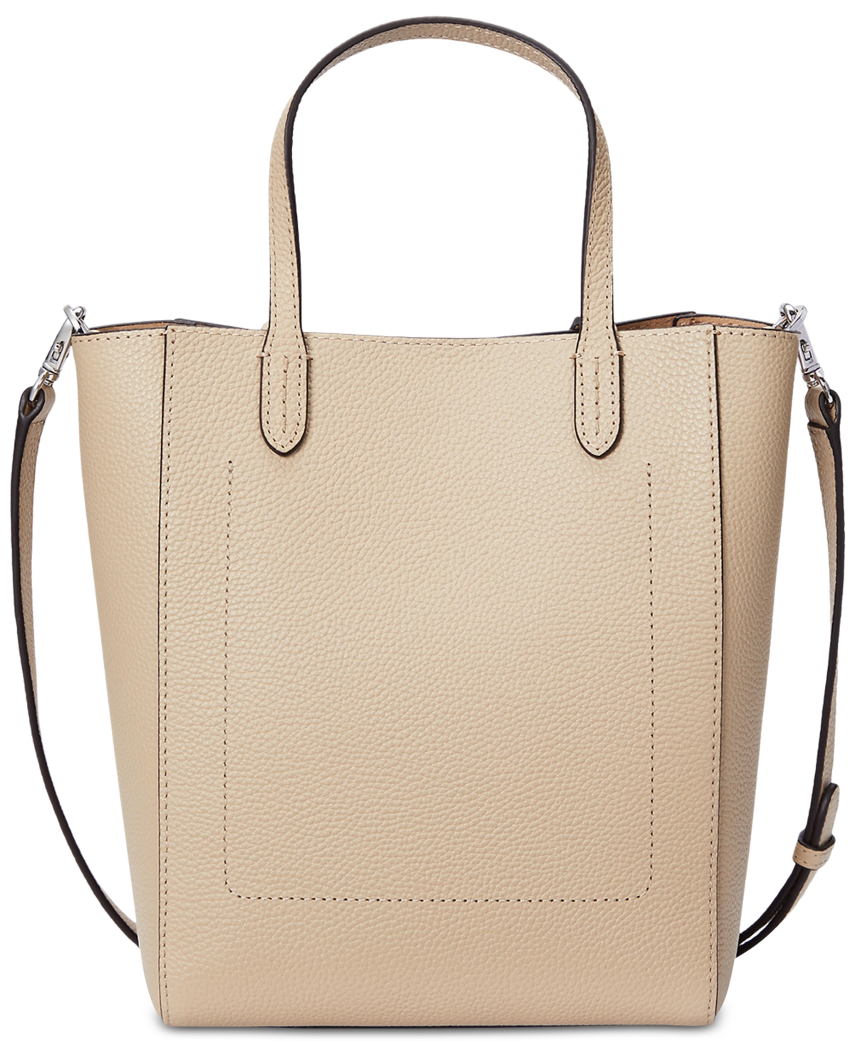 Ralph Lauren Pebbled Leather Small Cameryn Tote Bag In Sand Dune