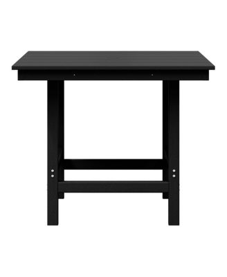 5-Piece HDPE Outdoor Square Patio Dining Table Set with Armless Side Chairs