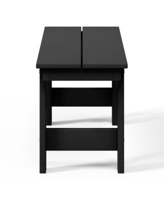 6-Piece Outdoor HDPE Rectangular Patio Dining Table Set with Bench