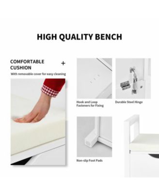 Shoe Storage Bench with Cushion Seat for Entryway