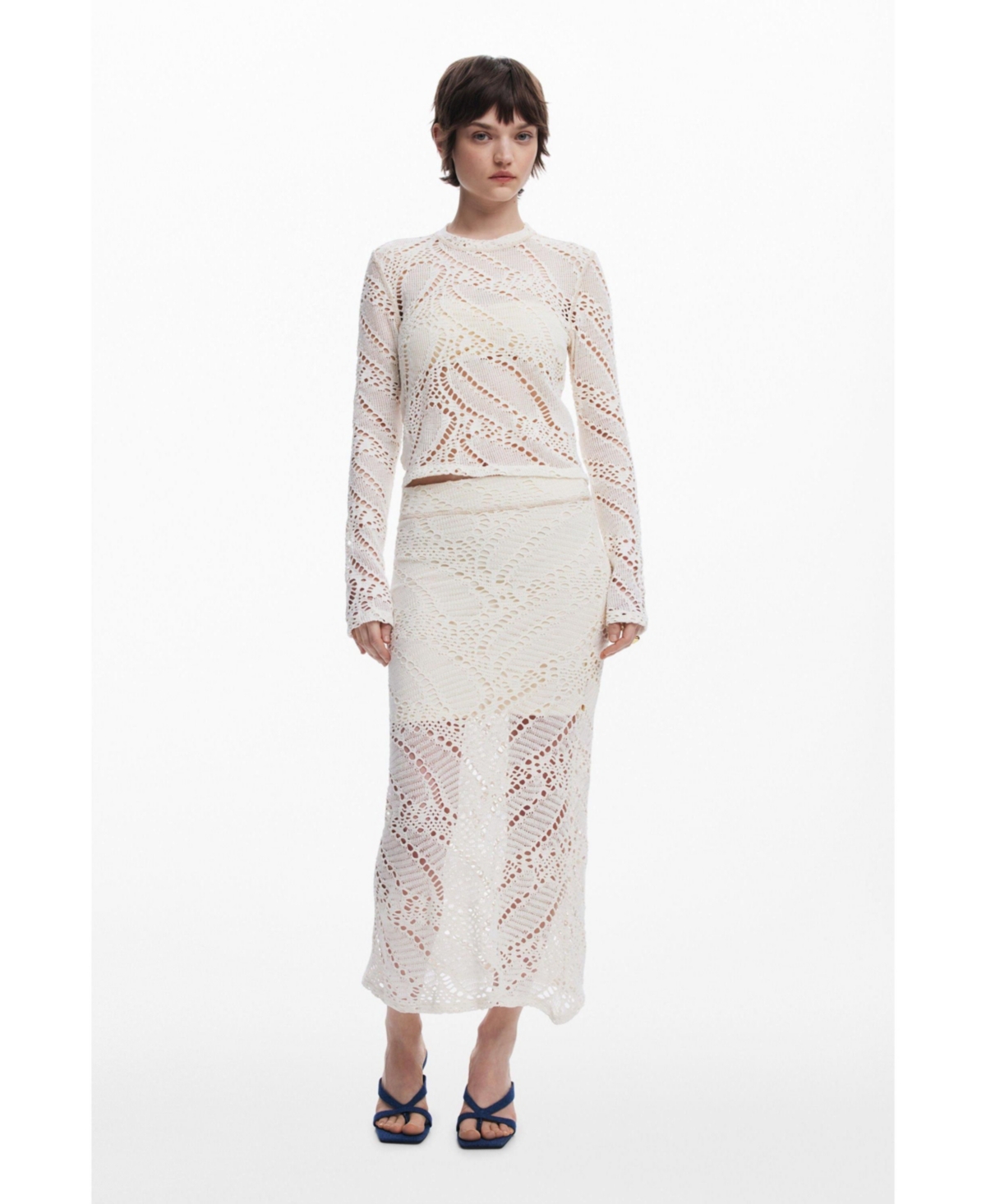Women's Lace skirt - Light beige