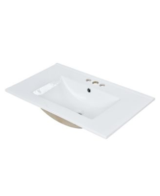 30" Modern Bathroom Vanity Single Sink, 2 Drawers, Tip-out