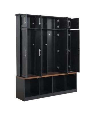 Streamdale Versatile Hall Tree with Hooks, Storage Bench, and Cabinet