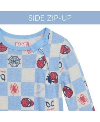 Baby Boys Marvel 2 Pack Zip Up Sleep N' Play Coveralls