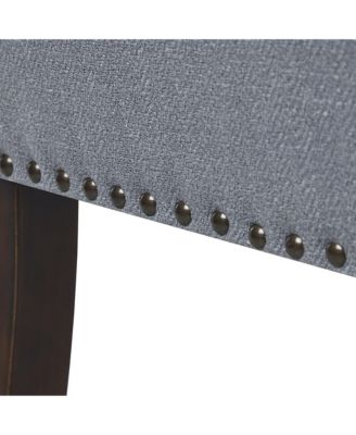 Upholstered Accent Bench with Nailhead Trim and Solid Wood Legs