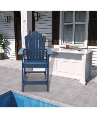 Tall Adirondack Chair Patio Chairs Adirondack Barstools Outdoor Chairs Outdoor Furniture Balcony Chairs for Backyard Garden Patio, Blue