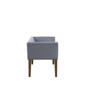 Upholstered Accent Bench with Nailhead Trim and Solid Wood Legs